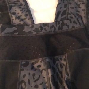 Lululemon cheetah print pants with black mesh